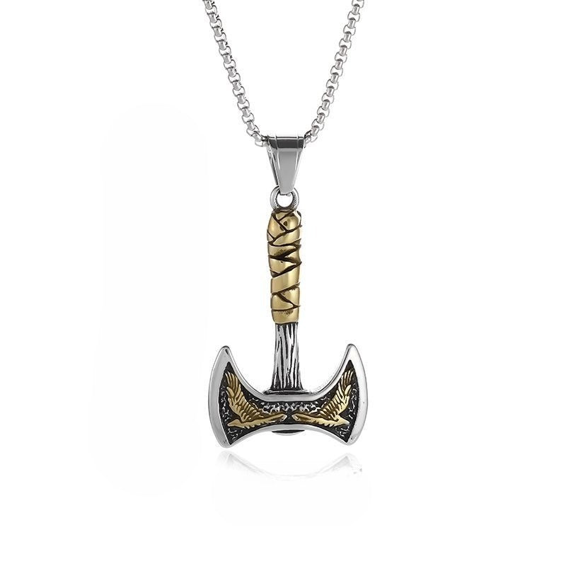 Steel Necklace - Vintage Viking Axe Pendant For Men And Women Everyday Wear Planderful