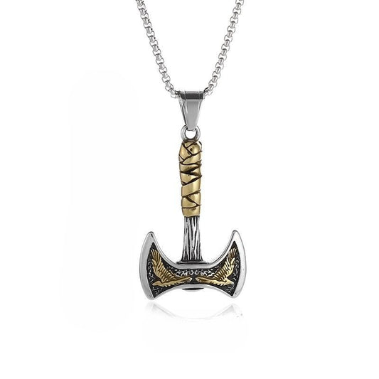 Steel Necklace - Vintage Viking Axe Pendant For Men And Women Everyday Wear Planderful