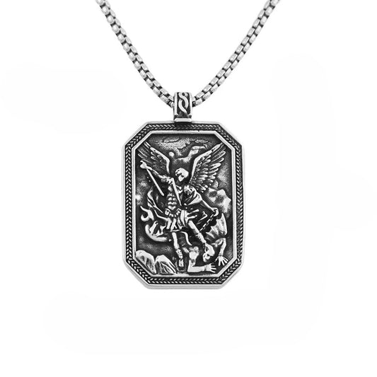 1. Planderful Guardian Angel Pendant Necklace Stainless Steel Unisex Gift for Women and Men