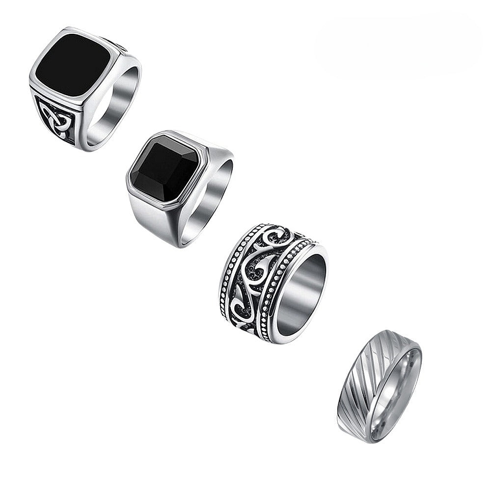 Planderful Tiger Eye Ring For Men Bold Steel Jewelry