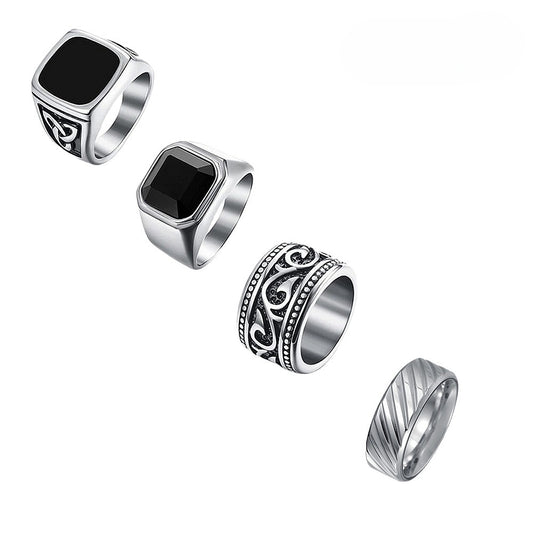 Planderful Tiger Eye Ring For Men Bold Steel Jewelry