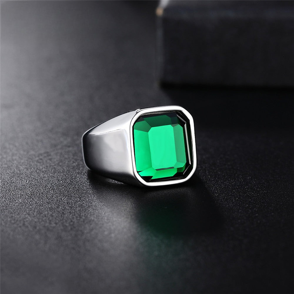 Planderful Zircon Titanium Steel Ring For Men Unisex Everyday Genie Minimalist Jewelry Gift