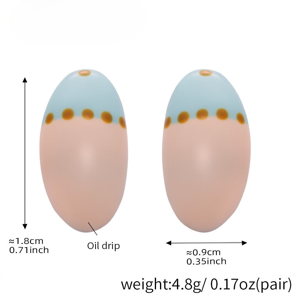 Planderful Dopamine Stud Earrings Oil Painting For Teens