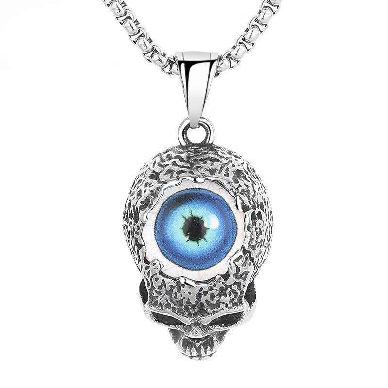 Steel Necklace – Vintage Viking Devil's Eye For Men