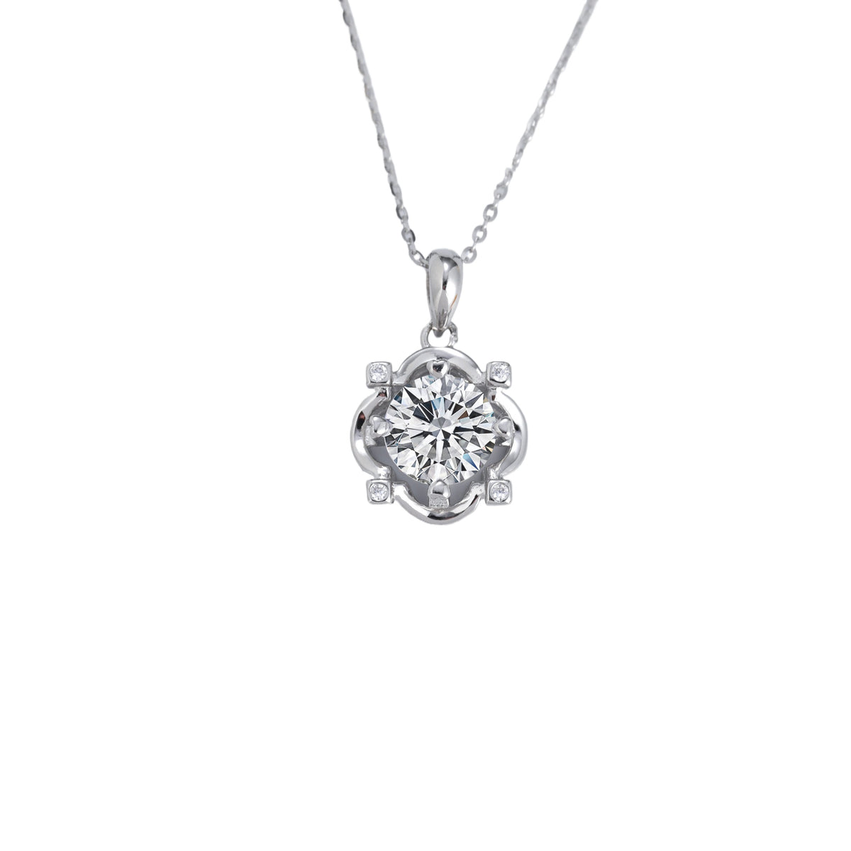 Clover Four-Leaf S925 Sterling Silver Women's Pendant Necklace