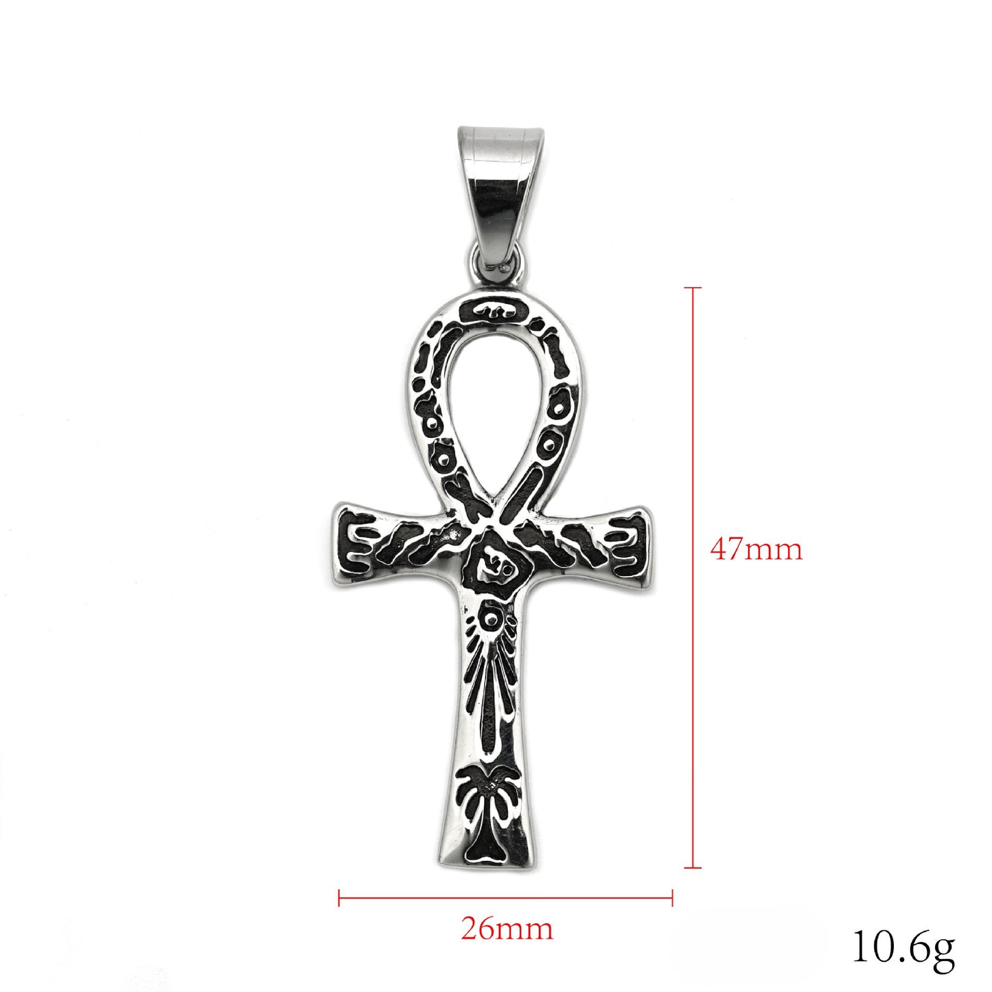 Stainless Steel Necklace – Vintage Egyptian Cross Pendant