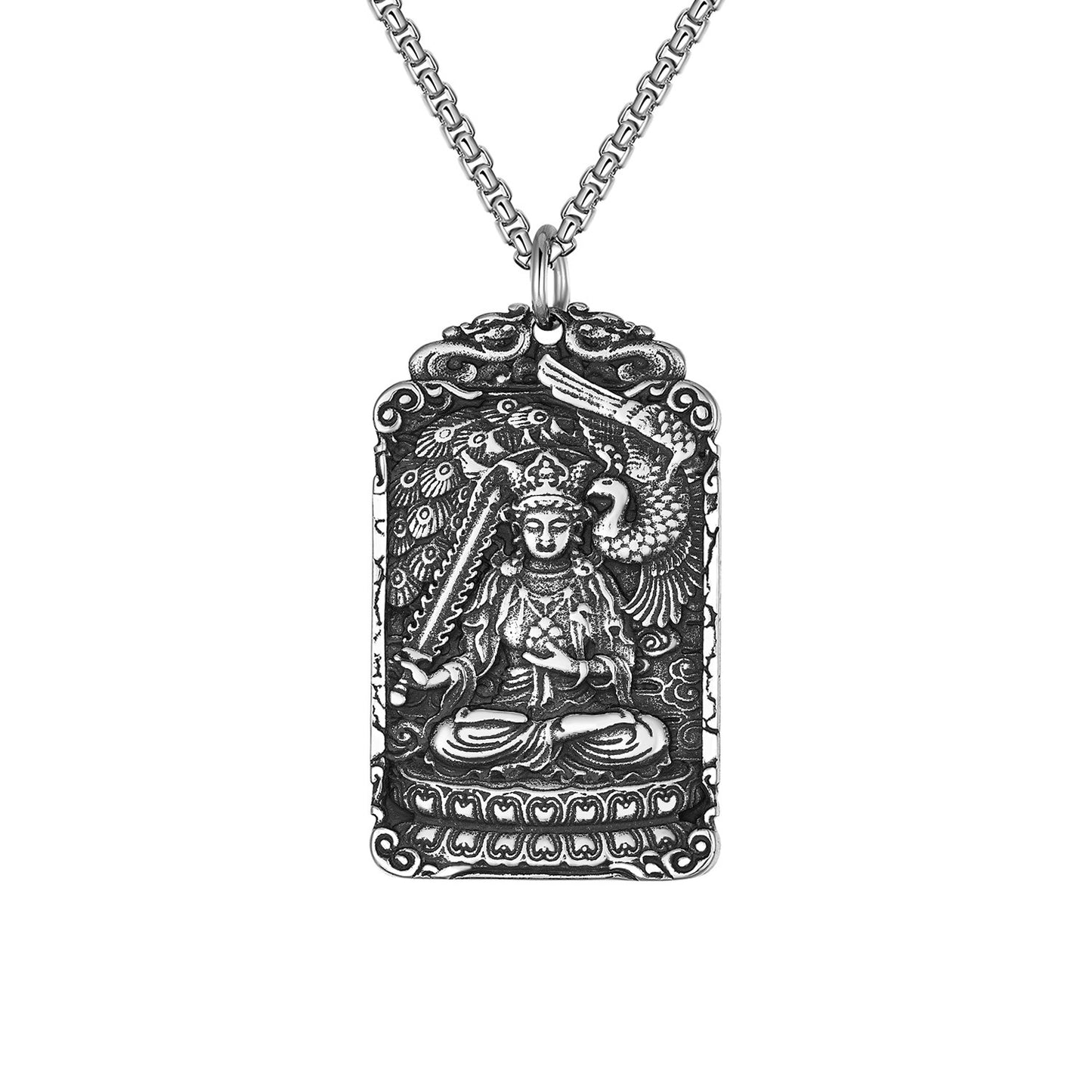 Steel Necklace - Elegant Buddha Bodhisattva Eight Gods