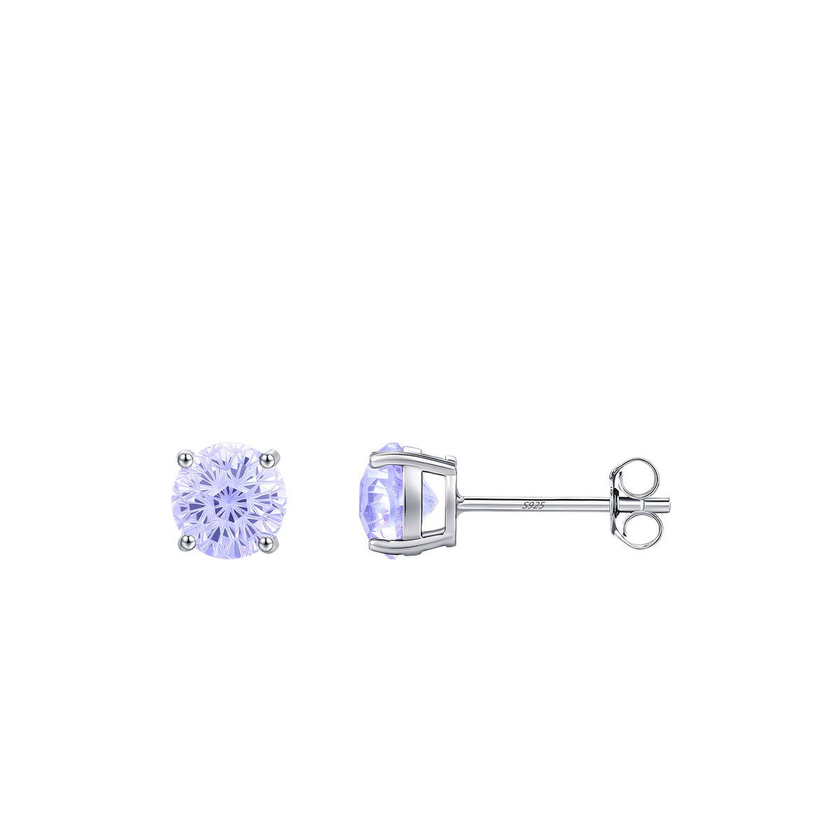 925 Sterling Silver Lavender Fireworks-Cut Earrings