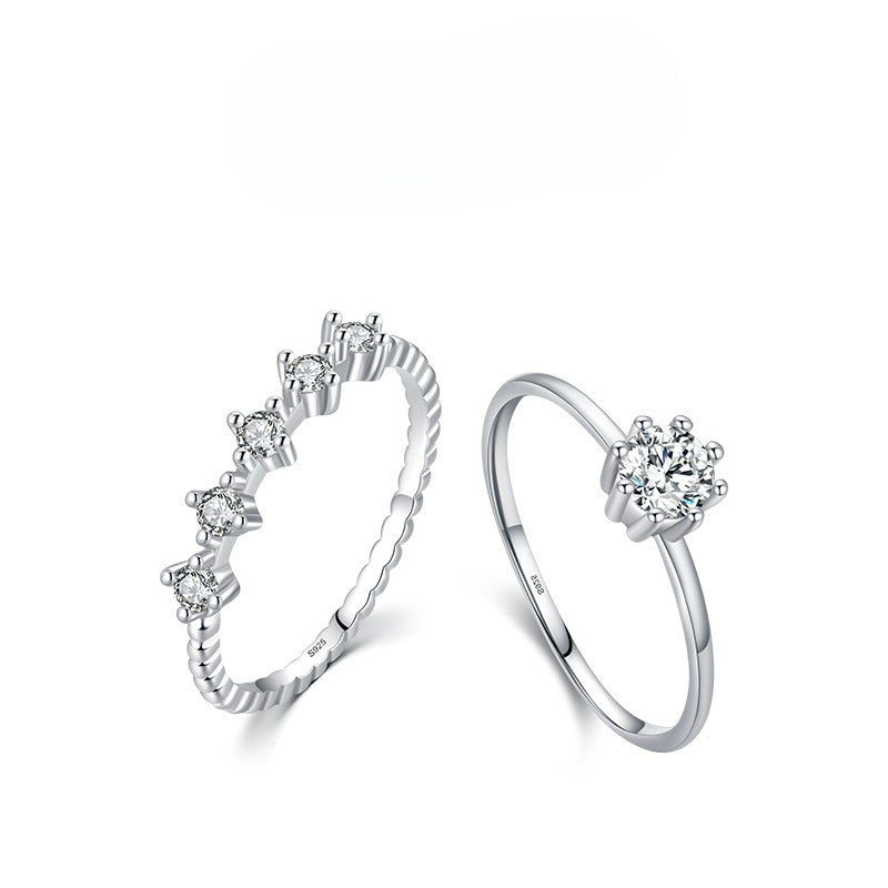 925 Sterling Silver Zircon Stacking Ring