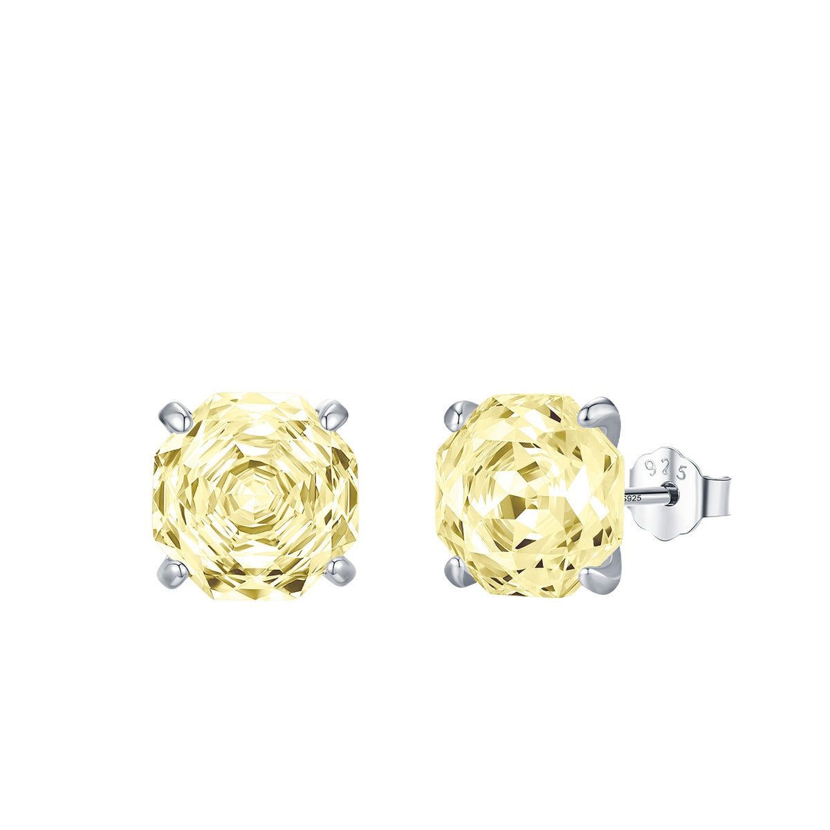 925 Sterling Silver Minimalist Rose-Cut Zircon Stud Earrings