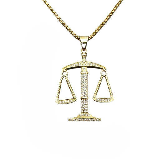 Gold-Plated Steel Necklace - Elegant Libra Constellation Pendant Planderful Everyday Genie Collection