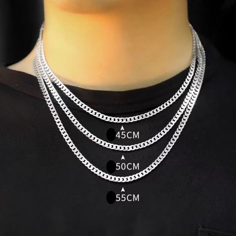 Planderful Jewelry Mens Titanium Steel Cuban Chain Necklace Premium Hip Hop Style Gift