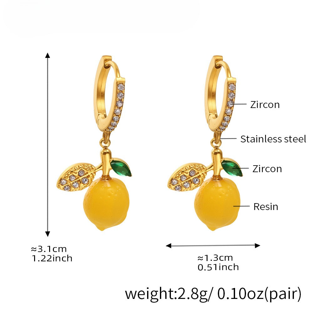 Planderful Lemon Resin Daisy Stud Earrings For Girls