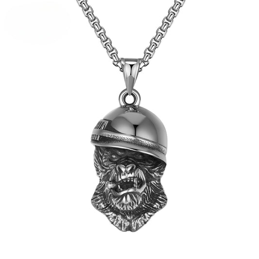 Steel Necklace – Statement Men's Skull Design For Halloween Fashion, Stainless Steel Gothic Jewelry Gift