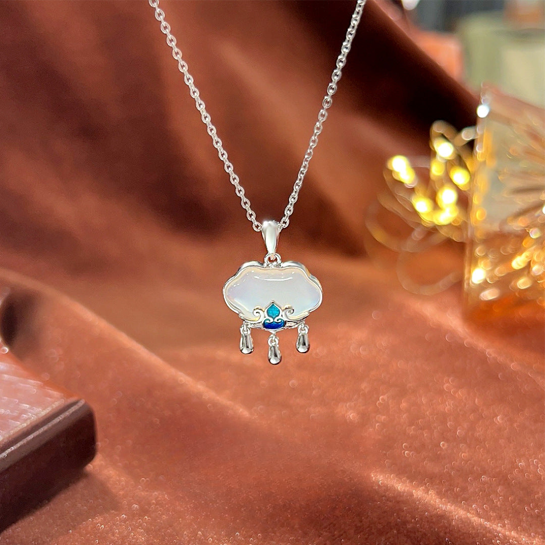 S925 Sterling Silver Retro Ping An Ruyi Gourd Necklace