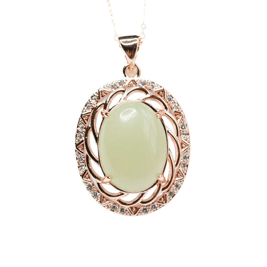 Duck-Egg Green Hetian Jade Pendant — No Chain
