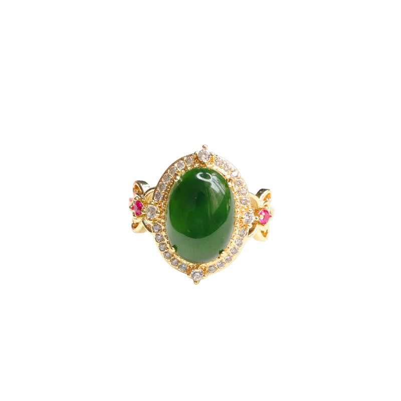 Hetian Jasper Statement Ring