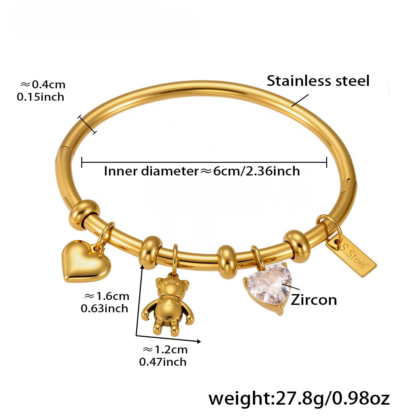 Planderful Geometric Bracelet Stainless Steel Gold Plated