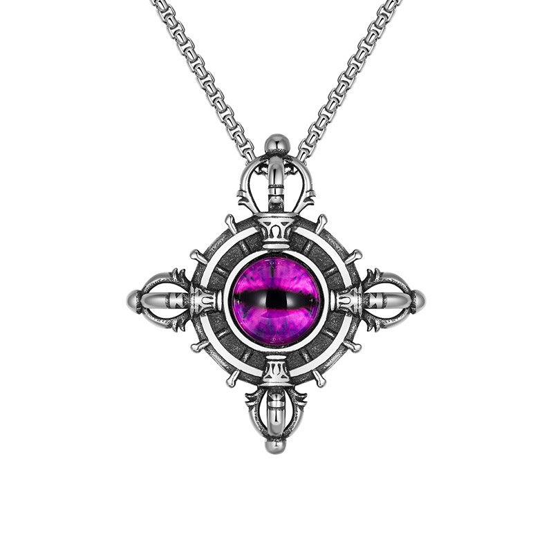 Stainless Steel Necklace – Elegant Devil's Eye Pendant