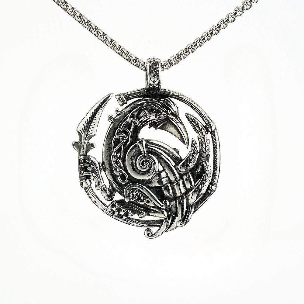 Planderful Shop Norse Viking Stainless Steel Pendant Necklace For Men Durable Nordic Jewelry Exquisite Craftsmanship