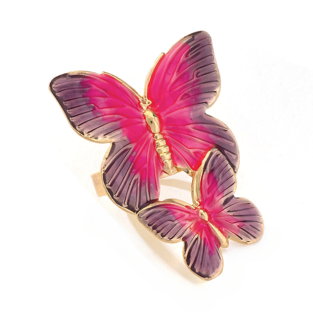 Fashionable Metal Butterfly Ring Set for Women by Planderful