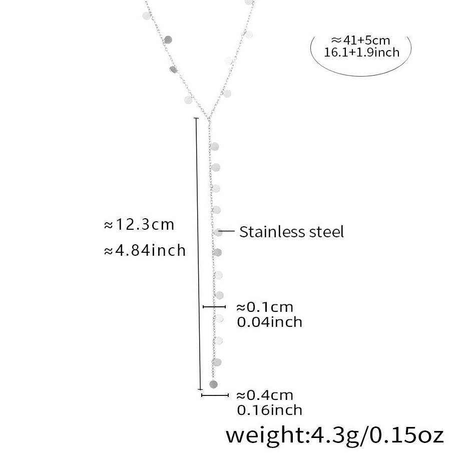 Planderful 18K Gold Fringed Disc Y Necklace Trendsetters