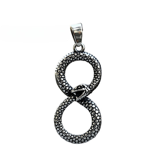 Retro Ouroboros Snake Pendant in Titanium Steel - Wholesale Stainless Steel Jewelry for Men