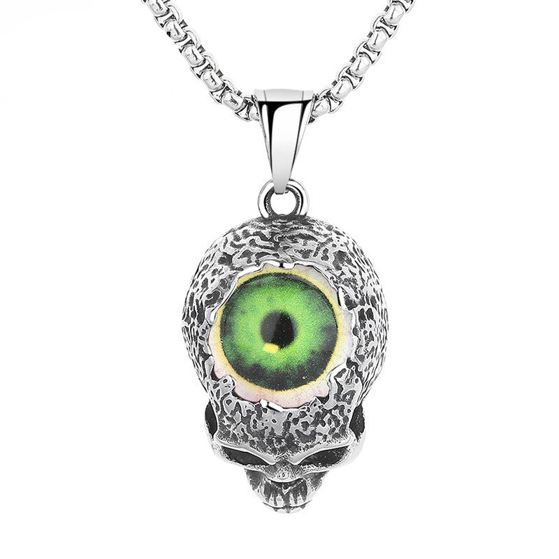 Steel Necklace – Vintage Viking Devil's Eye For Men