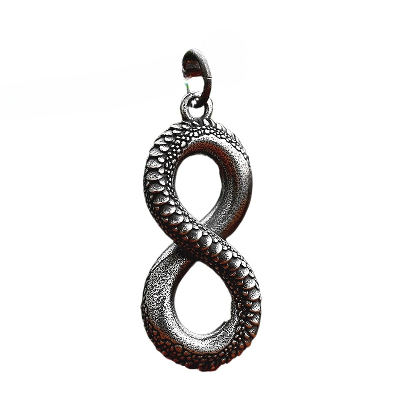Retro Snake-Shaped Titanium Steel Pendant for Men - European and American Style Jewelry
