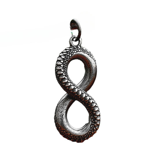 Retro Snake-Shaped Titanium Steel Pendant for Men - European and American Style Jewelry