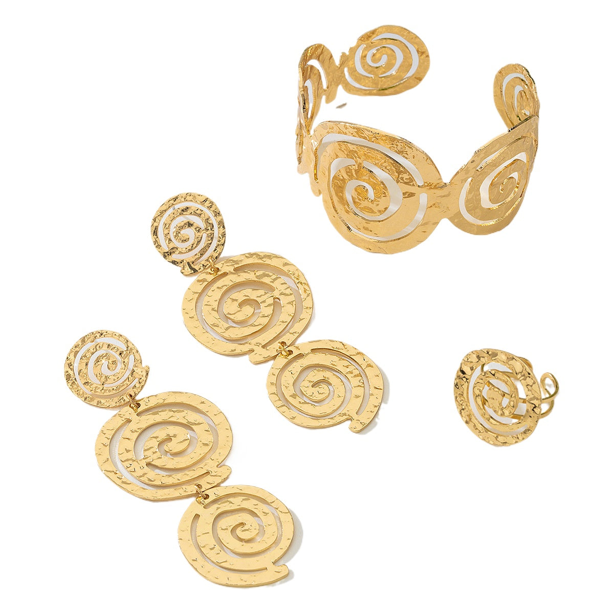 Planderful Exaggerated Sunflower Metal Jewelry Set Women