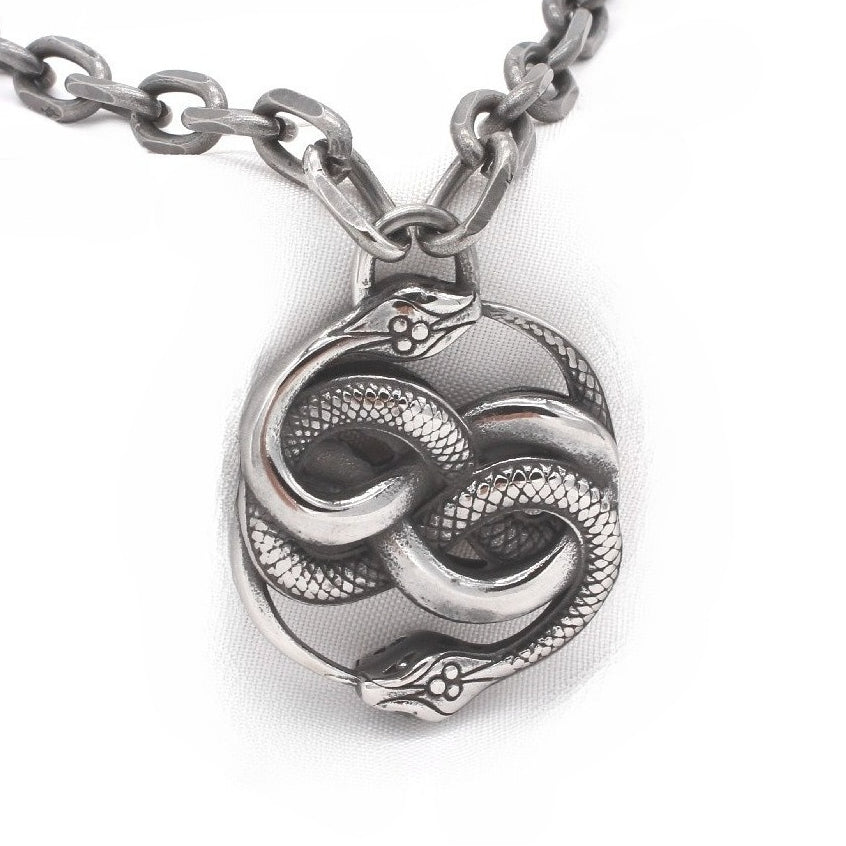 Snake King Titanium Steel Necklace Protection Statement For Men And Unisex Planderful