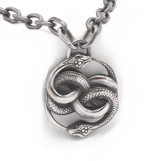 Snake King Titanium Steel Necklace Protection Statement For Men And Unisex Planderful