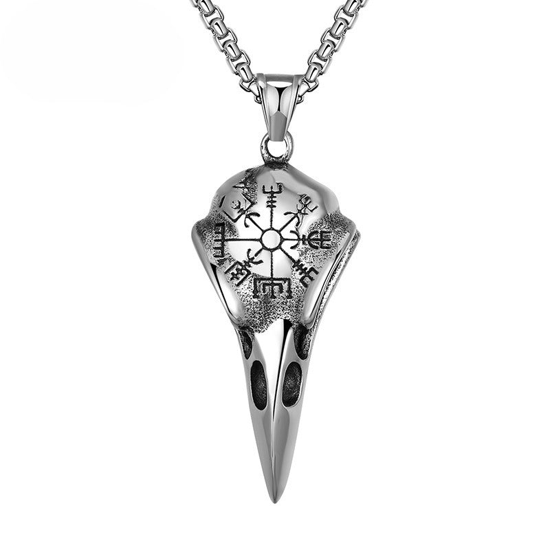 Steel Necklace – Statement Viking Eagle Beak Pendant For Punk Style Hip Hop Accessory By Planderful