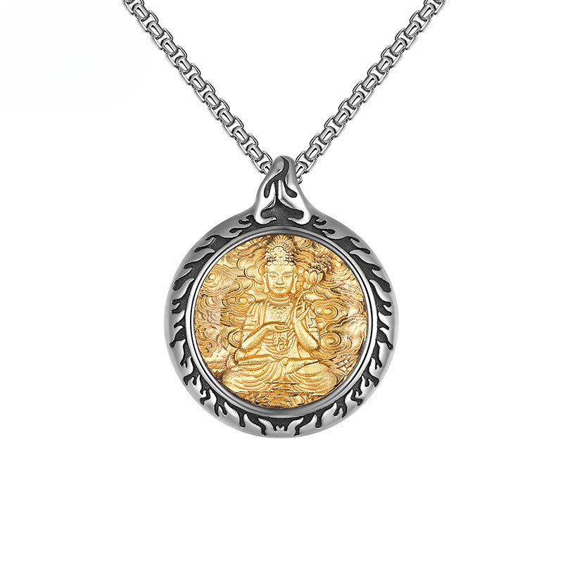 Steel Necklace – Vintage Patron Saints Men's Necklace With Retro Eight Saints Motif And Everyday Jewelry By Planderful