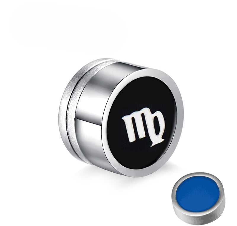 Titanium Steel Twelve Constellation Earrings for Men