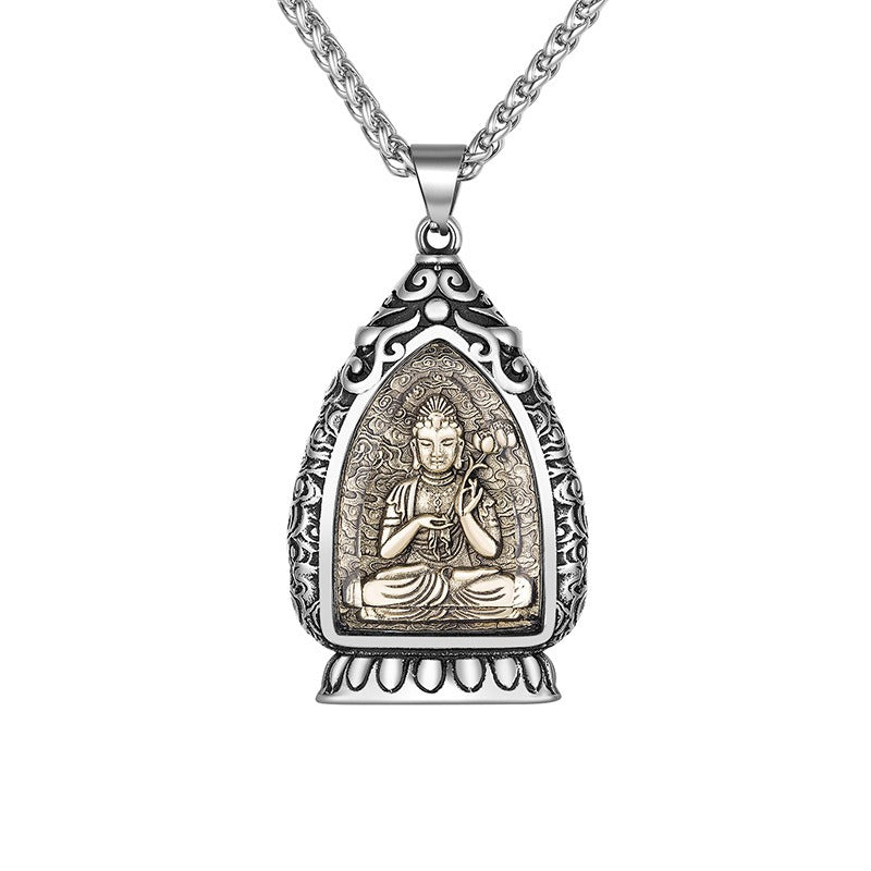 Steel Necklace Elegant Zodiac Buddha Charms Pendant For Spiritual Jewelry Lovers Gift