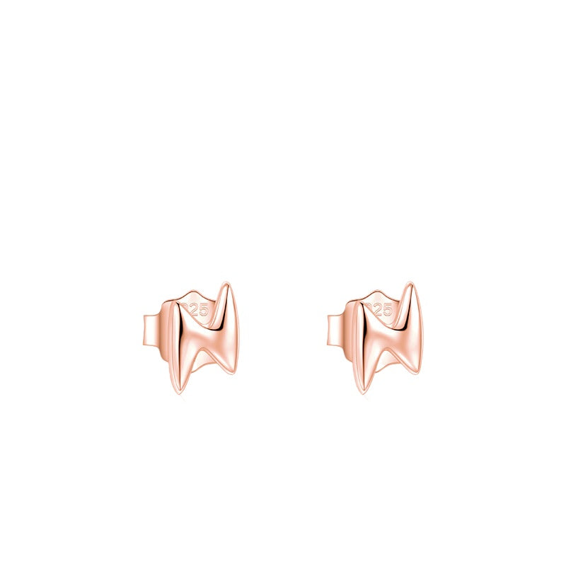 925 Sterling Silver Lightning Heart Star Stud Earrings