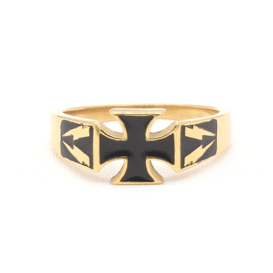Planderful Titanium Steel Ring With Retro Cross Design For Unisex Style Protection Statement For Men And Women