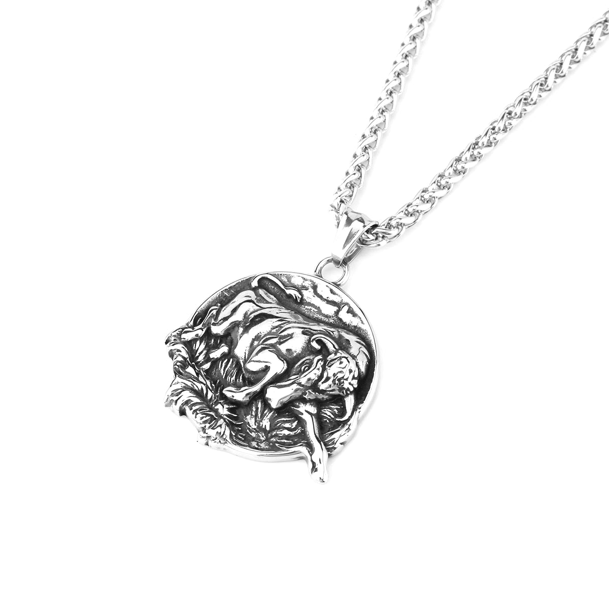1. Planderful Titanium Steel Pendant Necklace For Men Retro Punk Style European And American Gift