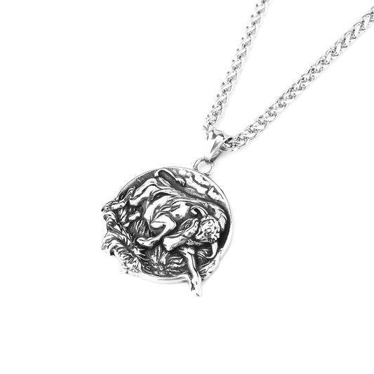 1. Planderful Titanium Steel Pendant Necklace For Men Retro Punk Style European And American Gift