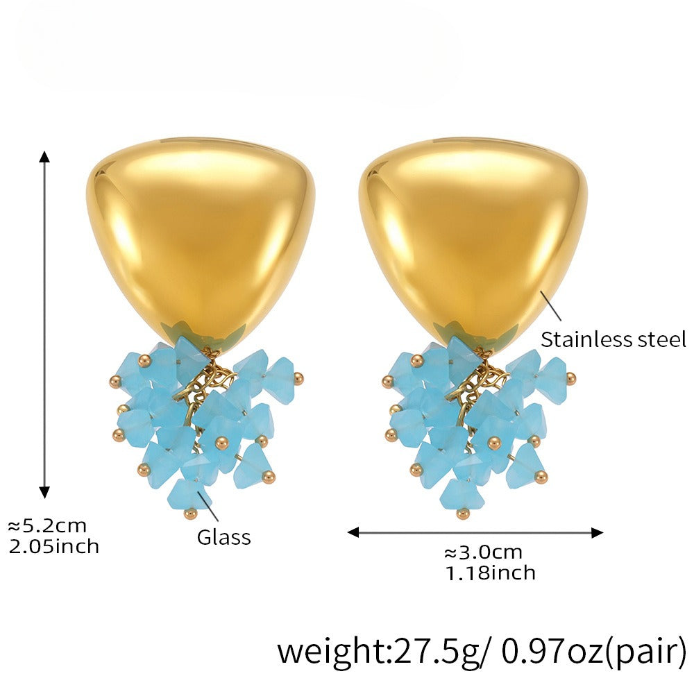 Planderful Geometric Tassel Stained Glass Earrings Women