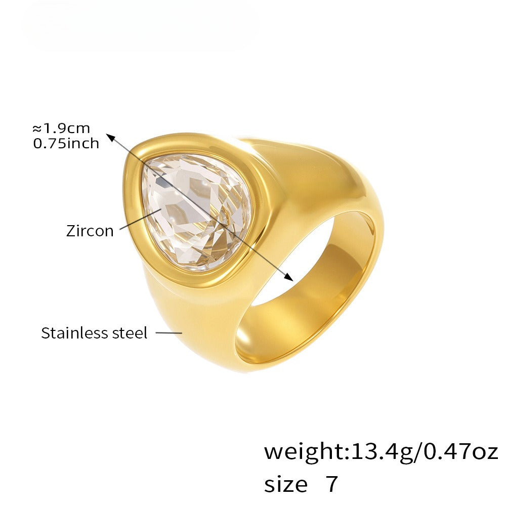 Planderful Heavy Industry Zircon Ring For Men Jewelry