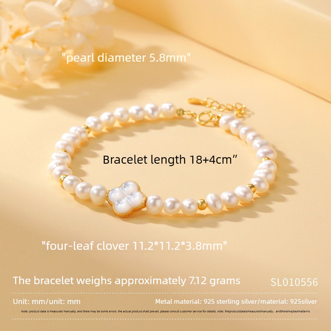 Clover Moon 925 Sterling Silver Bracelet
