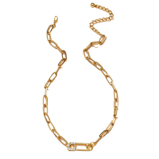 Glimmering Cross-Border Paper Clip Necklace with Niche Design