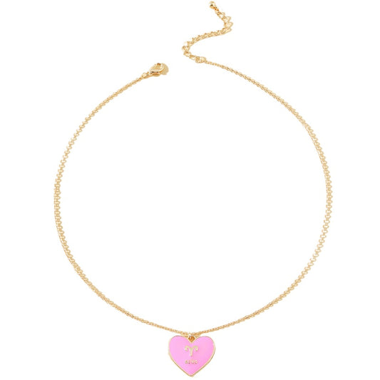 Constellation Drop Glaze Necklace - Pink Heart Pendant