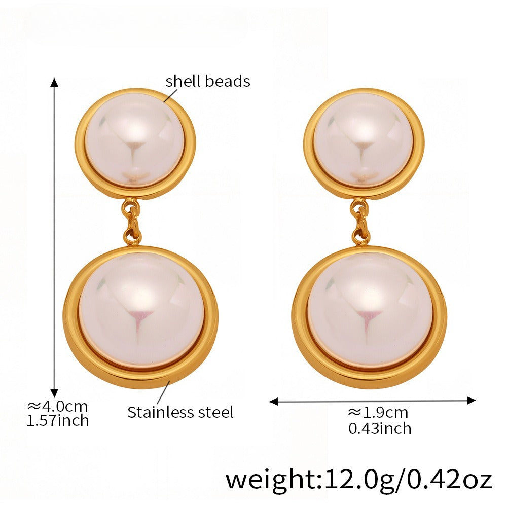 Planderful High Gloss Shell Bead Earrings For Women