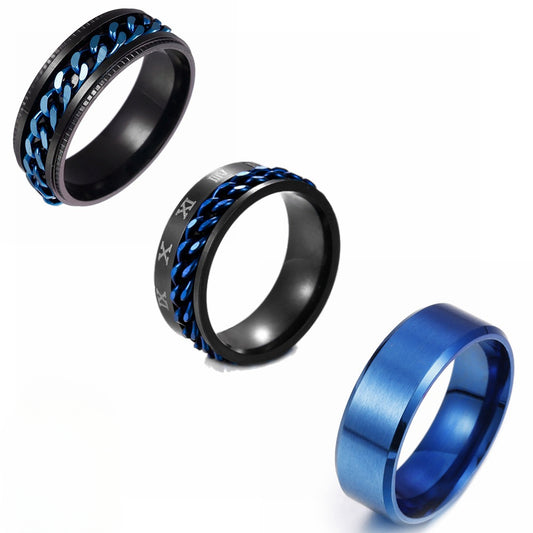Outdoor Rotating Chain Ring for Men - Titanium Steel Jewelry for Men