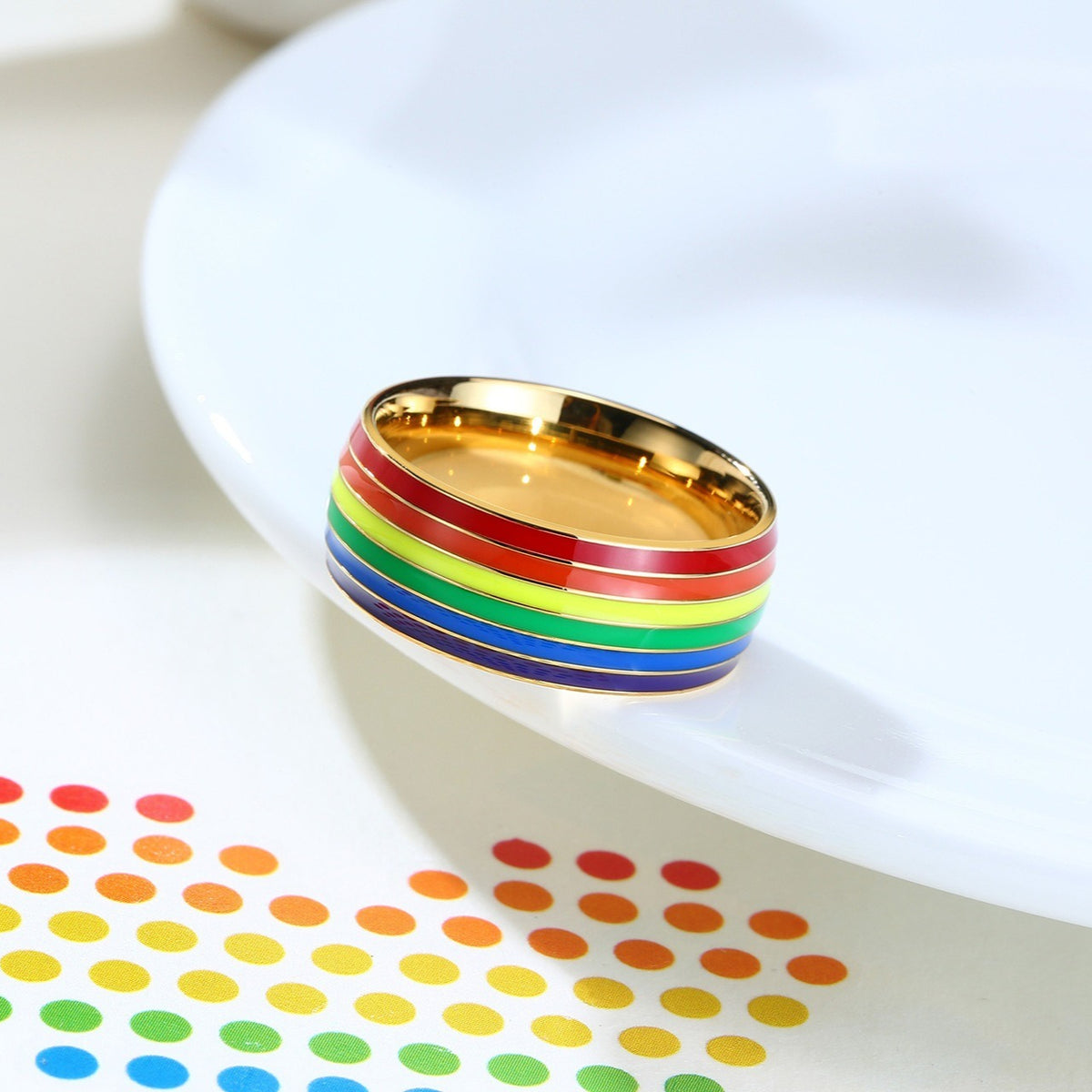 Colored Flag Stainless Steel Ring – – Titanium Steel