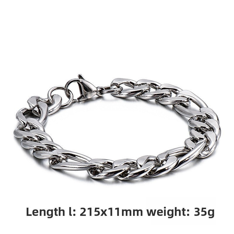 Unisex Hip-Hop Titanium Steel 3:1nk Chain Bracelet – Stainless Steel Hand
